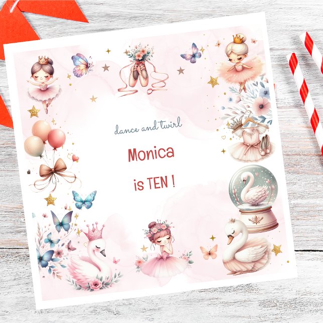 Servilleta De Papel Danza y vuelta lindo bailarina ballet niño cumplea (Subido por el creador)