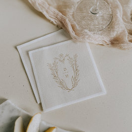 Servilleta De Papel DAPHNE Elegante Cream Gold Boda formal clásico