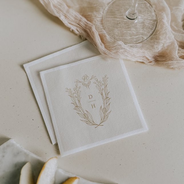 Servilleta De Papel DAPHNE Elegante Cream Gold Boda formal clásico (DAPHNE Elegant Cream Gold Formal Classic Wedding Napkins)