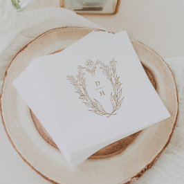 Servilleta De Papel DAPHNE Moda Blanca Floral Escudo Boda