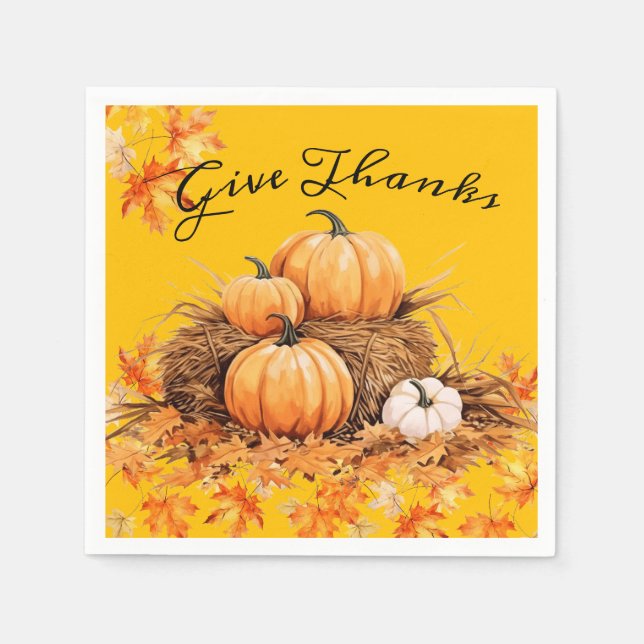 Servilleta De Papel "Dar gracias" Caída/Acción de Gracias (Anverso)