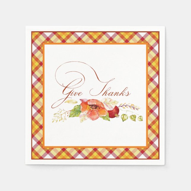 Servilleta De Papel Dar las gracias a Napkins (Anverso)