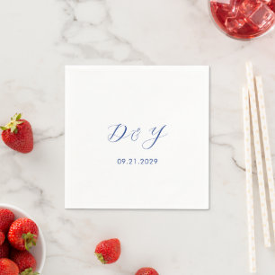 Servilleta De Papel Daria Cobalt Blue Modern Boda