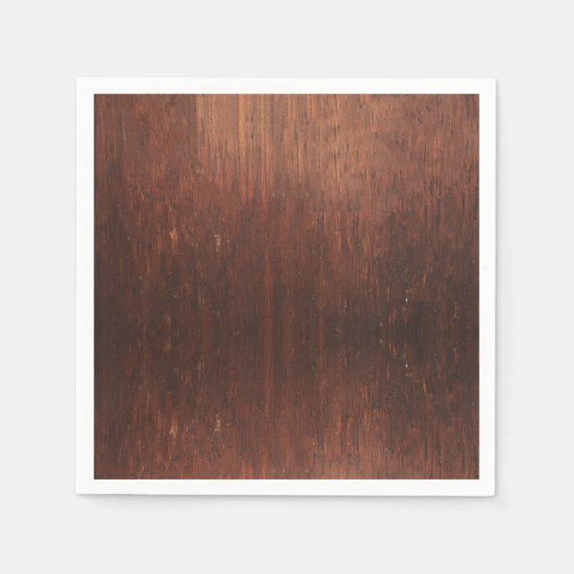 Servilleta De Papel Dark Brown Faux Wood (Anverso)