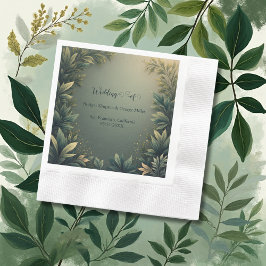 Servilleta De Papel dark green elegant nature wedding