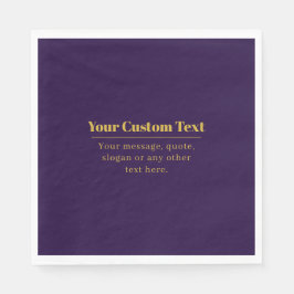 Servilleta De Papel Dark Purple & Gold Business Name o Greet