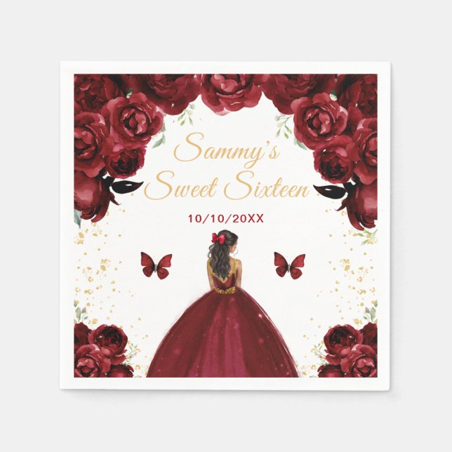 Servilleta De Papel Dark Red Dark Skin Princess Dulce (Anverso)