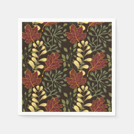 Servilleta De Papel Dark red maple leaves floral pattern