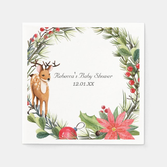 Servilleta De Papel Darling Reindeer | NAVIDADES BABY SHOWER (Anverso)