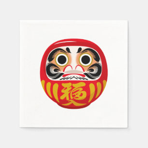 Servilleta De Papel Daruma (encanto tradicional japonés de buena suert