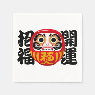 Servilleta De Papel Daruma para buena suerte y felicidad