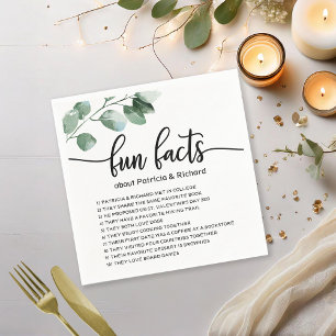 Servilleta De Papel Datos Divertidos Boda Elegante Verdor