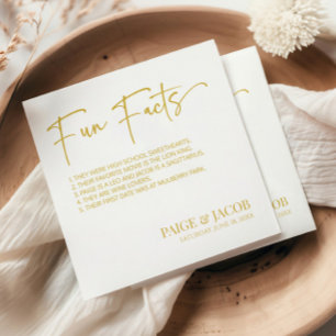 Servilleta De Papel Datos Divertidos Champagne Blanco Clásico Minimali