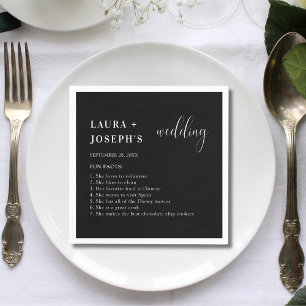 Servilleta De Papel Datos Divertidos de Bodas Minimalistas Modernas Ne