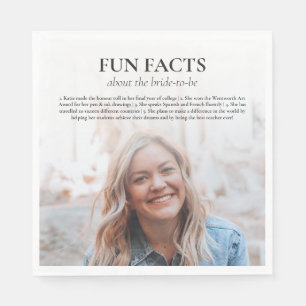 Servilleta De Papel Datos divertidos de la futura novia para la fiesta