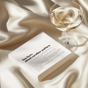 Servilleta De Papel Datos Divertidos Personalizados Novia Novio Boda N
