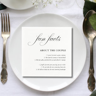 Servilleta De Papel Datos Divertidos sobre Bodas en Blanco y Negro de 
