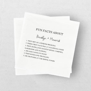 Servilleta De Papel Datos Divertidos Sobre La Boda De Los Recién Casad