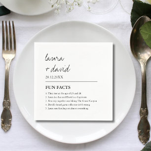 Servilleta De Papel Datos divertidos sobre los recién casados en bodas