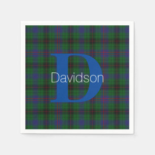 Servilleta De Papel Davidson Clan Plaid Monogram Paper Napkins
