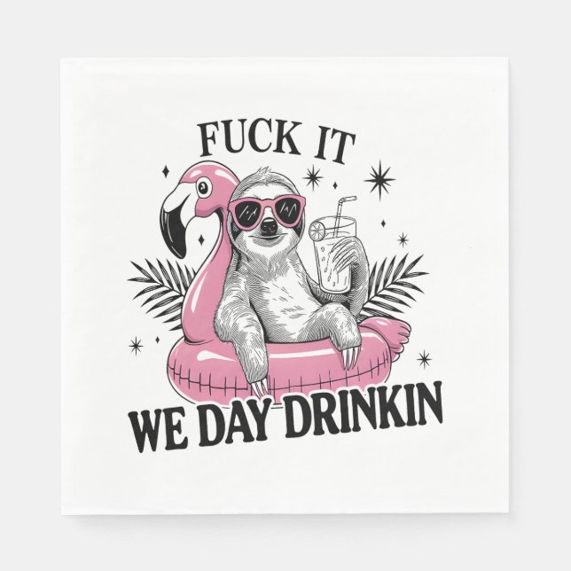 Servilleta De Papel Day drinkin Sloth (Anverso)