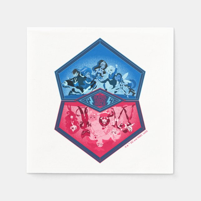 Servilleta De Papel DC Super Hero Chicas lucha en equipo (Anverso)