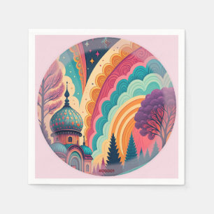 Servilleta de papel de arte de fantasía rosa perso