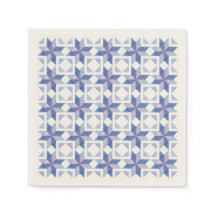 Servilleta de papel de bloque de colcha azul