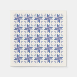 Servilleta de papel de bloque de colcha azul