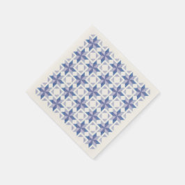 Servilleta de papel de bloque de colcha azul