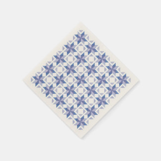 Servilleta de papel de bloque de colcha azul