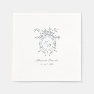 Servilleta de papel de boda con adorno floral barr