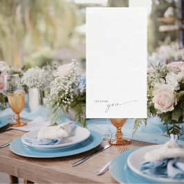 Servilleta de papel de boda con texto dorado genér