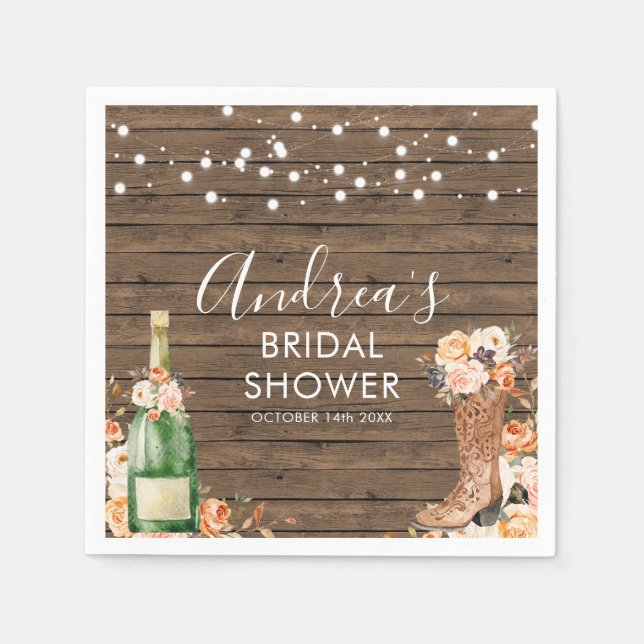 Servilleta de papel de botas country western y bur (Anverso)