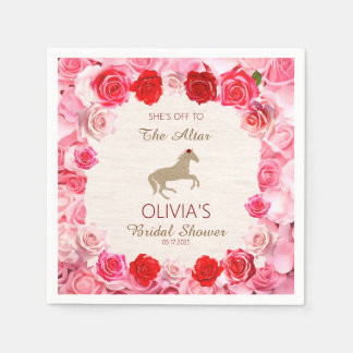 Servilleta De Papel De camino a la ducha de novias de las rosas rojas