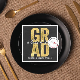 Servilleta De Papel De Cena 2025 Negrita Relieve metalizado dorado GRAD Partid