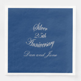 Servilleta De Papel De Cena 25° Aniversario de Plata Personalizado