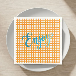 Servilleta De Papel De Cena 50 Paper Napkins - Nautical Checkered Pattern 
