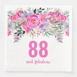 Servilleta De Papel De Cena 88.ª fiesta floral rosa