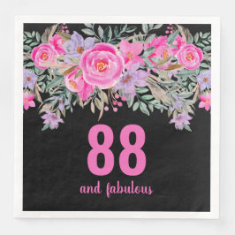 Servilleta De Papel De Cena 88.º cumpleaños servilletas fiestas florales de co