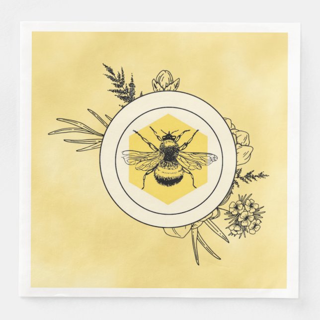 Servilleta De Papel De Cena Abeja (Anverso)