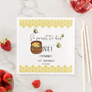 Servilleta De Papel De Cena Abeja Cute Tan Dulce Para Ser Una Cumpleaños 1