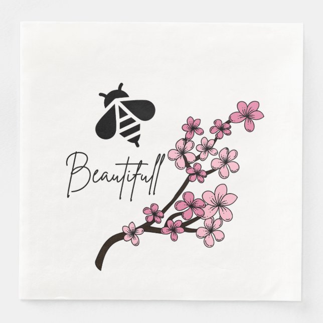 Servilleta De Papel De Cena abeja hermosa (Anverso)