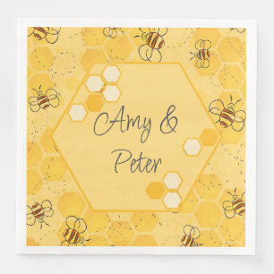 Servilleta De Papel De Cena Abeja Zumbando Abejas de Miel Lindas 