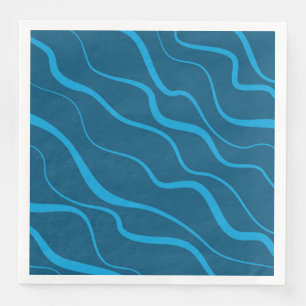 Servilleta De Papel De Cena Absorción de ondas azules, simples, modernas y fre