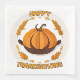 Servilleta De Papel De Cena acción de gracias feliz