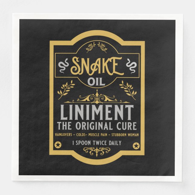 Servilleta De Papel De Cena Aceite salvaje de serpiente occidental (Anverso)
