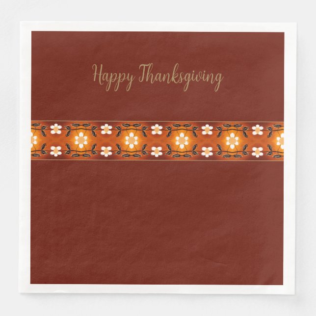 Servilleta De Papel De Cena Acento floral moderno (Anverso)