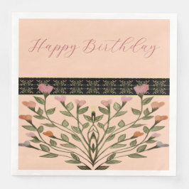 Servilleta De Papel De Cena Acentuación floral en forma de corazón