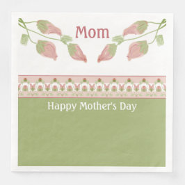 Servilleta De Papel De Cena Acentuación floral rosa